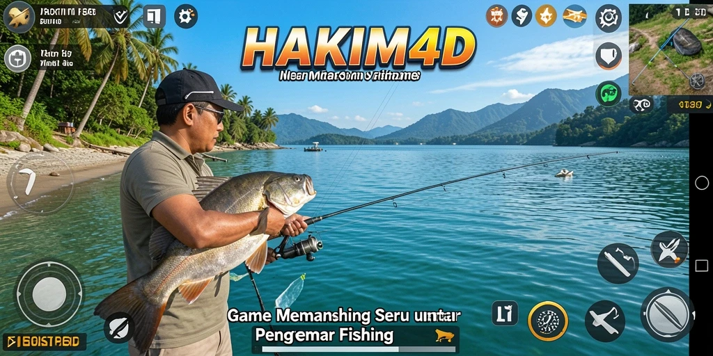 Screenshot menampilkan gameplay memancing yang seru di HAKIM4D.