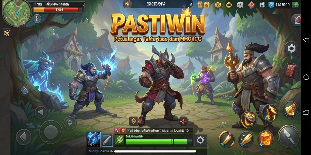Screenshot gameplay PASTIWIN menampilkan karakter bertarung di arena luas.